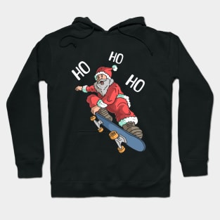 Funny Santa On A Skateboard Hoodie